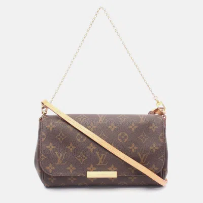 Pre-owned Louis Vuitton Favorite Mm Monogram 2-way Chain Shoulder Handbag In Brown