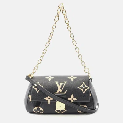 Pre-owned Louis Vuitton Favorite Nm Black/beige Monogram Giant Leather Handbag In Sand
