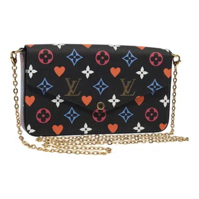 Pre-owned Louis Vuitton Felicie Black Canvas Clutch Bag ()