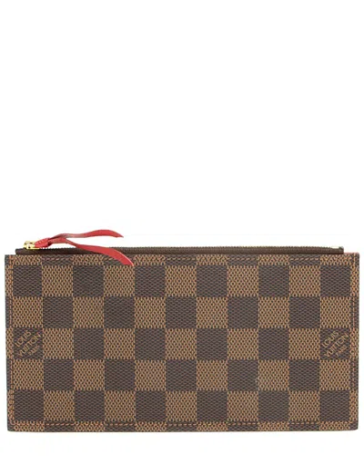 Pre-owned Louis Vuitton Felicie Damier Ebene Canvas Wallet