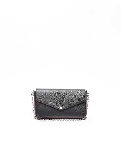 Pre-owned Louis Vuitton Félicie Epi Pochette Bag In Black