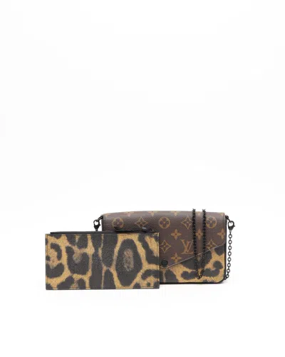 Pre-owned Louis Vuitton Félicie Monogram Léopard Pochette Bag In Multi