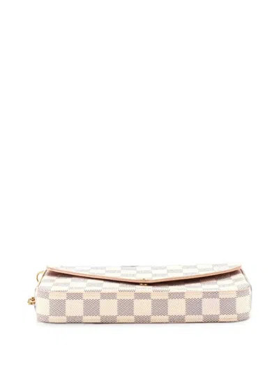 Pre-owned Louis Vuitton Felicie Pochette Damier Crossbody Bag In White