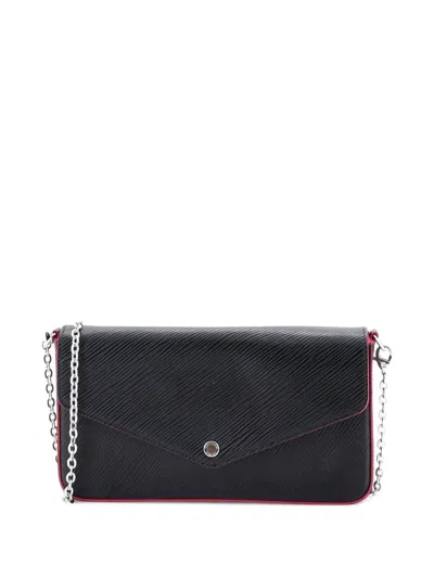 Pre-owned Louis Vuitton Felicie Pochette Epi Leather Crossbody Bag In Black