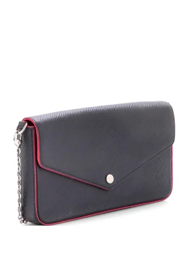 Pre-owned Louis Vuitton Felicie Pochette Epi Leather Crossbody Bag In Black