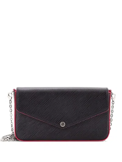 Pre-owned Louis Vuitton Felicie Pochette Epi Leather Crossbody Bag In Black