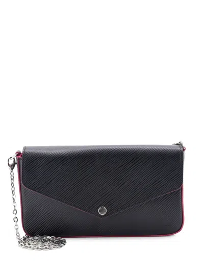 Pre-owned Louis Vuitton Felicie Pochette Epi Leather Crossbody Bag In Black