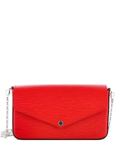 Pre-owned Louis Vuitton Felicie Pochette Epi Leather Crossbody Bag In Red