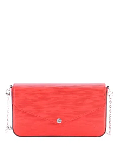 Pre-owned Louis Vuitton Felicie Pochette Epi Leather Crossbody Bag In Red