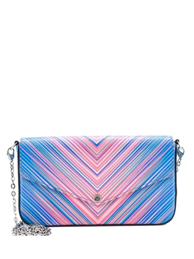 Pre-owned Louis Vuitton Felicie Pochette Limited Edition Tropical Epi Leather Crossbody Bag In Blue