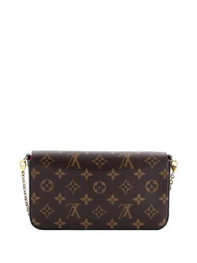 Pre-owned Louis Vuitton Felicie Pochette Monogram Canvas Crossbody Bag In Brown