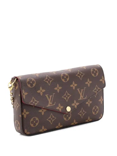Pre-owned Louis Vuitton Felicie Pochette Monogram Canvas Crossbody Bag In Brown