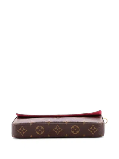 Pre-owned Louis Vuitton Felicie Pochette Monogram Canvas Crossbody Bag In Brown