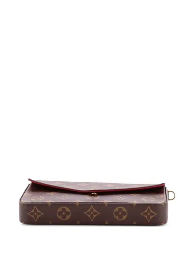 Pre-owned Louis Vuitton Felicie Pochette Monogram Canvas Crossbody Bag In Brown