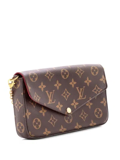 Pre-owned Louis Vuitton Felicie Pochette Monogram Canvas Crossbody Bag In Brown