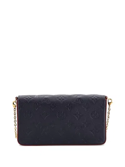 Pre-owned Louis Vuitton Felicie Pochette Monogram Empreinte Leather Crossbody Bag In Blue