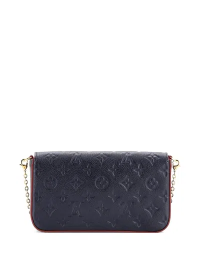 Pre-owned Louis Vuitton Felicie Pochette Monogram Empreinte Leather Crossbody Bag In Blue