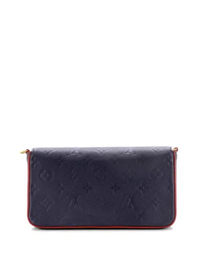 Pre-owned Louis Vuitton Felicie Pochette Monogram Empreinte Leather Crossbody Bag In Blue