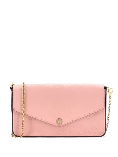 Pre-owned Louis Vuitton Felicie Pochette Monogram Empreinte Leather Crossbody Bag In Pink