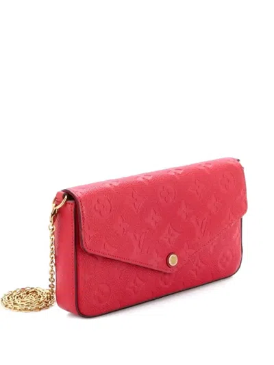 Pre-owned Louis Vuitton Felicie Pochette Monogram Empreinte Leather Crossbody Bag In Red