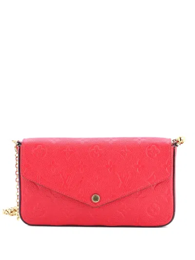 Pre-owned Louis Vuitton Felicie Pochette Monogram Empreinte Leather Crossbody Bag In Red