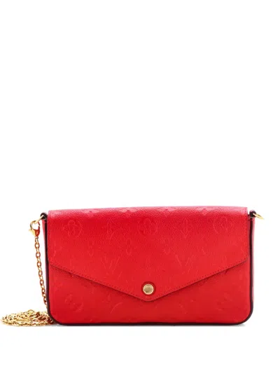 Pre-owned Louis Vuitton Felicie Pochette Monogram Empreinte Leather Crossbody Bag In Red
