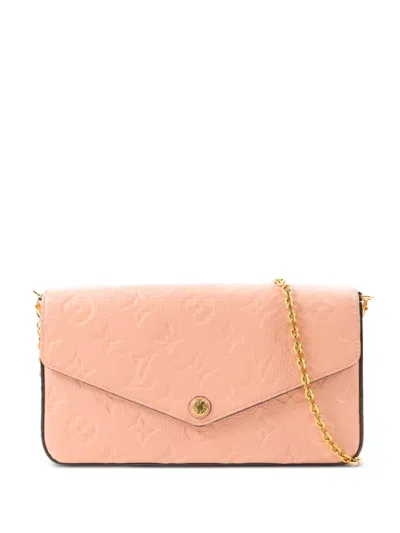 Pre-owned Louis Vuitton Felicie Pochette Monogram Empreinte Leather Shoulder Bag In Pink