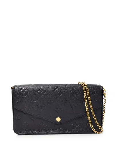 Pre-owned Louis Vuitton Felicie Pochette Monogram Empreinte Shoulder Bag In Black