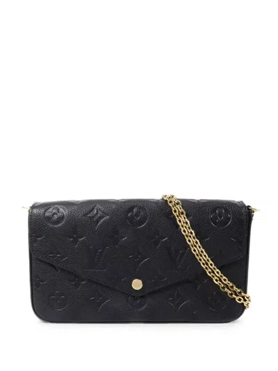 Pre-owned Louis Vuitton Felicie Pochette Monogram Empreinte Shoulder Bag In Black