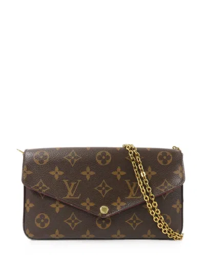 Pre-owned Louis Vuitton Felicie Pochette Monogram Shoulder Bag In Brown