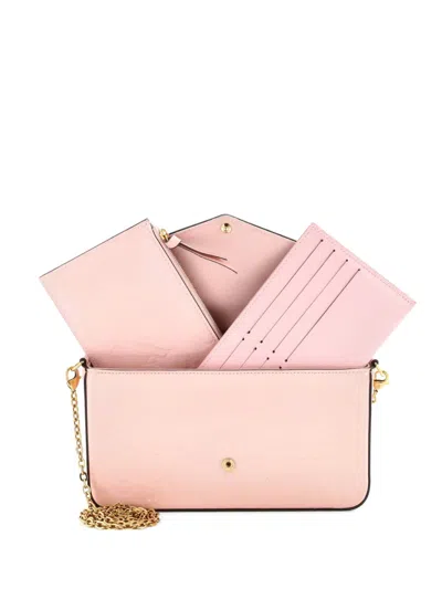 Pre-owned Louis Vuitton Felicie Pochette Monogram Vernis Crossbody Bag In Pink
