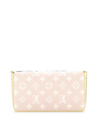 Pre-owned Louis Vuitton Felicie Pochette Spring In The City Monogram Empreinte Leather Clutch Bag In Pink