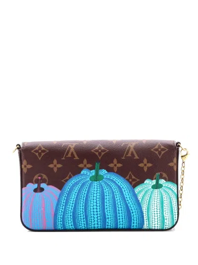 Pre-owned Louis Vuitton Felicie Pochette Yayoi Kusama Pumpkins Monogram Canvas Crossbody Bag In Brown