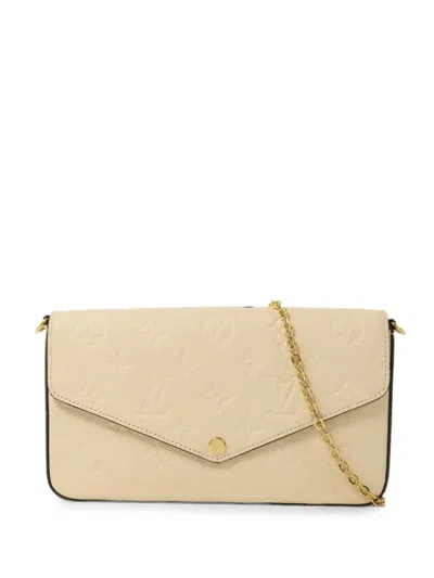 Pre-owned Louis Vuitton Félicie Shoulder Bag In White