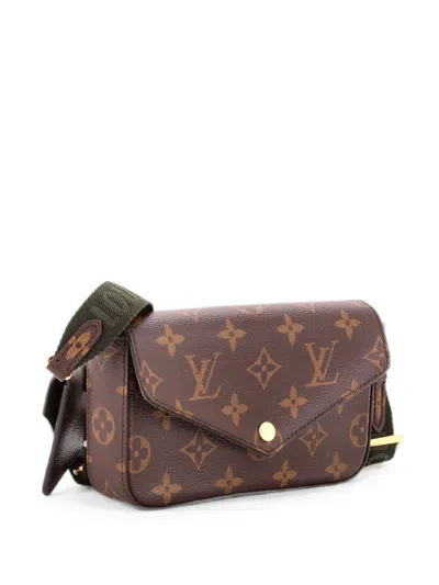 Pre-owned Louis Vuitton Felicie Strap & Go Handbag Monogram Canvas Crossbody Bag In Brown