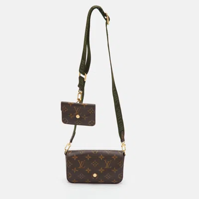 Pre-owned Louis Vuitton Félicie Strap & Go Monogram Canvas Bag In Brown