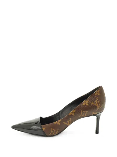 Pre-owned Louis Vuitton Fetish Monogram Pumps In Brown