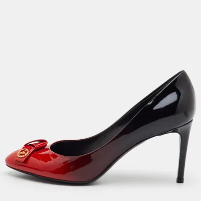 Pre-owned Louis Vuitton Fiance Size 38 Ombre Black/red Patent Leather Pumps