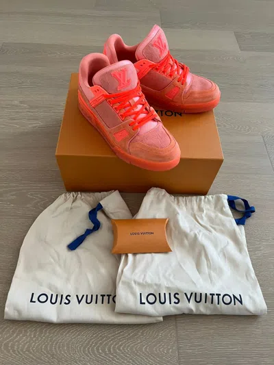 Pre-owned Louis Vuitton Final -  Lv Virgil Abloh Trainer Sneaker Peche In Orange