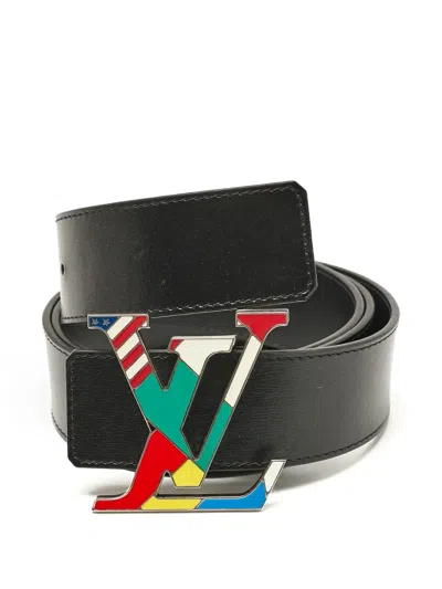 Pre-owned Louis Vuitton Flags Leather Belt