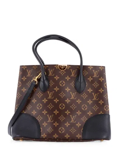Pre-owned Louis Vuitton Flandrin Handbag Monogram Canvas And Leather Tote Bag In Black