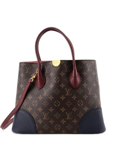 Pre-owned Louis Vuitton Flandrin Handbag Monogram Canvas And Leather Tote Bag In Blue