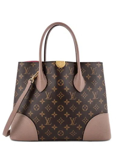 Pre-owned Louis Vuitton Flandrin Handbag Monogram Canvas And Leather Tote Bag In Brown