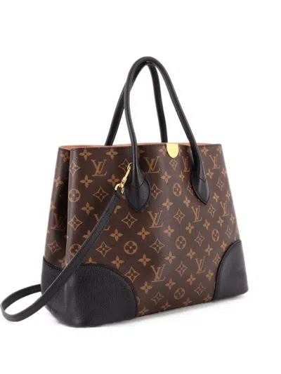 Pre-owned Louis Vuitton Flandrin Handbag Monogram Canvas And Leather Tote Bag In Brown