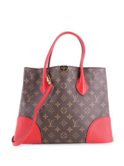 Pre-owned Louis Vuitton Flandrin Handbag Monogram Canvas And Leather Tote Bag In Red