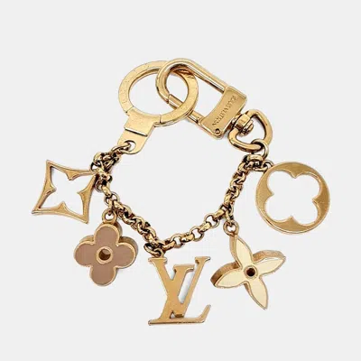 Pre-owned Louis Vuitton Fleur De Monogram Bag Charm In Gold