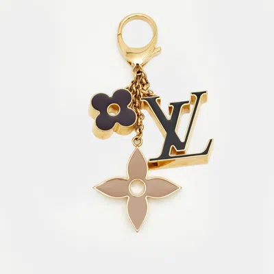 Pre-owned Louis Vuitton Fleur De Monogram Enamel Gold Tone Bag Charm