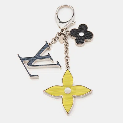 Pre-owned Louis Vuitton Fleur D'epi Silver Tone Bag Charm Tri-color Key Chain