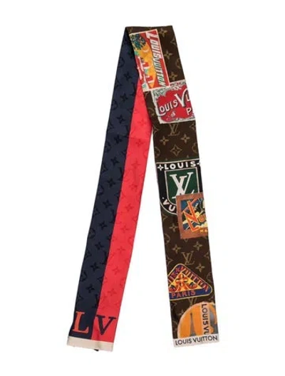 Pre-owned Louis Vuitton Flight Mode Bandeau Silk Scarf In Brown