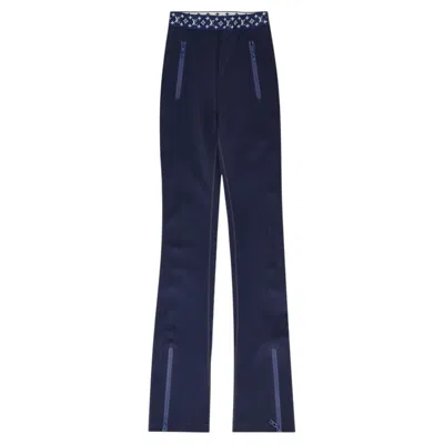 Pre-owned Louis Vuitton Flight Mode Boot-cut Trousers With Monogram Waistband In Black